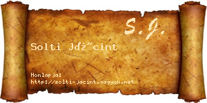 Solti Jácint névjegykártya